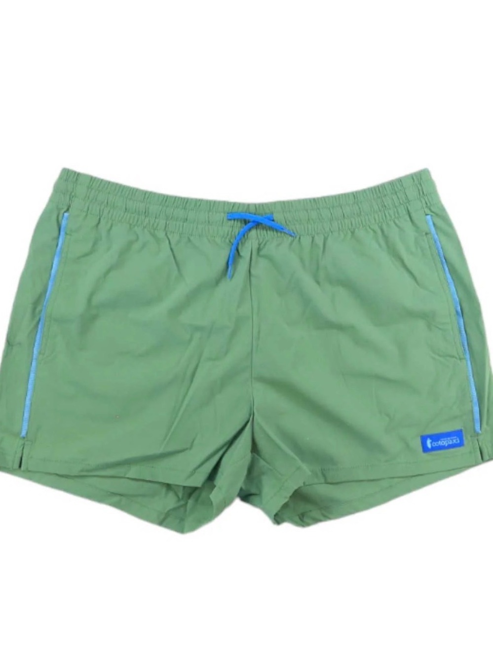 cotopaxi Green Athletic Shorts with Blue Trim